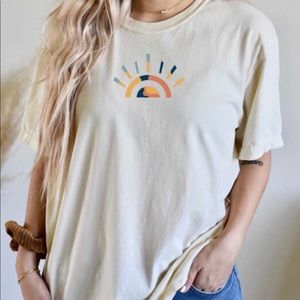 Comfort Colors Ivory Boho Sun tee, new